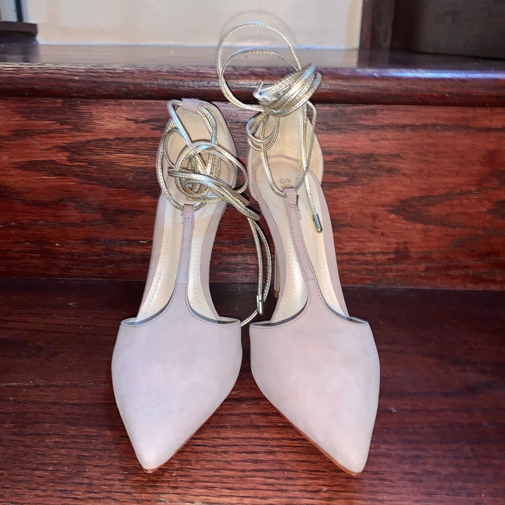 New Schutz stiletto t-strap tie pointed toe heels - Picture 2 of 8